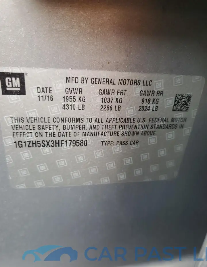 1G1ZH5SX3HF179580# 12