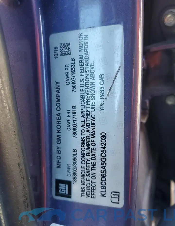 KL8CD6SA5GC542030# 12