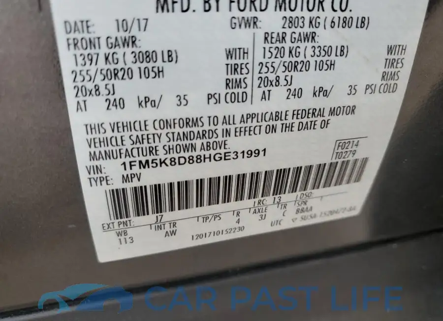 1FM5K8D88HGE31991# 13