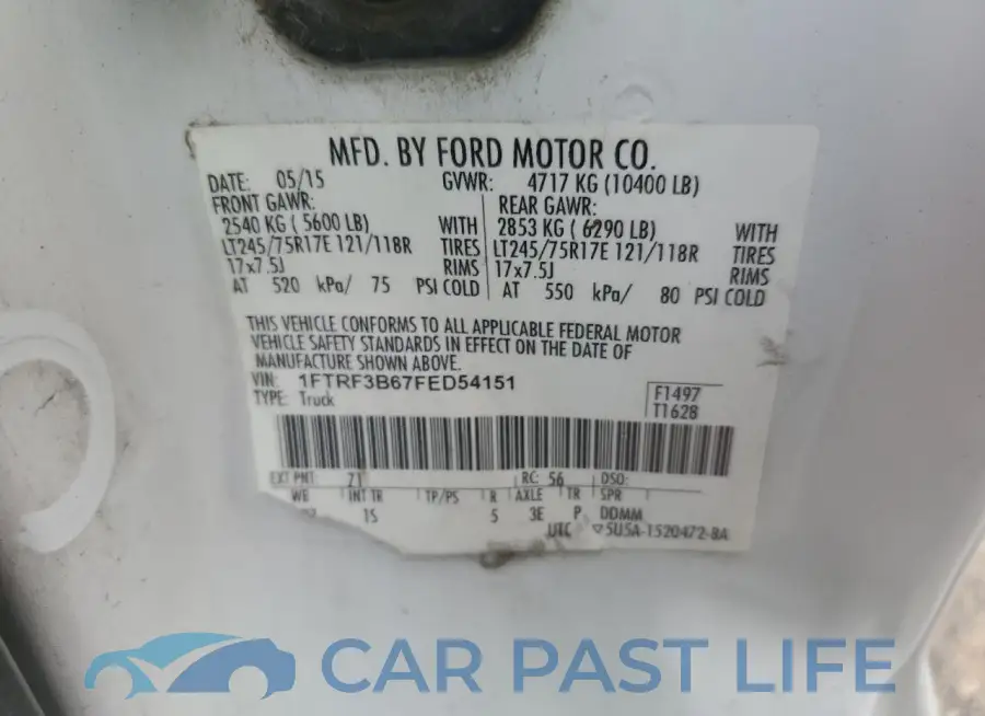 1FTRF3B67FED54151# 12