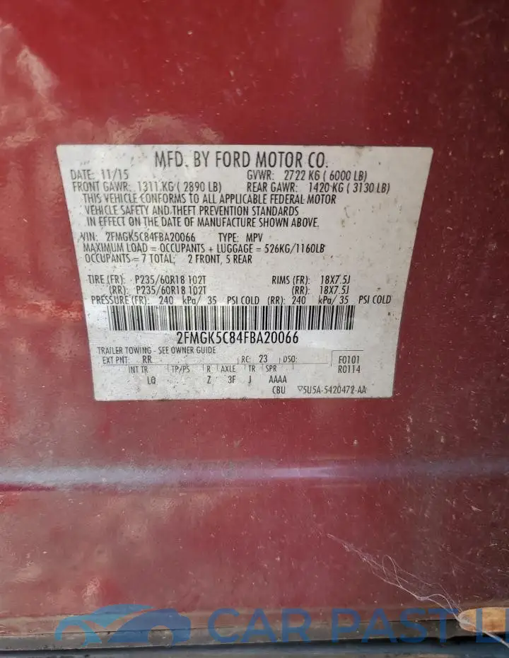 2FMGK5C84FBA20066# 13