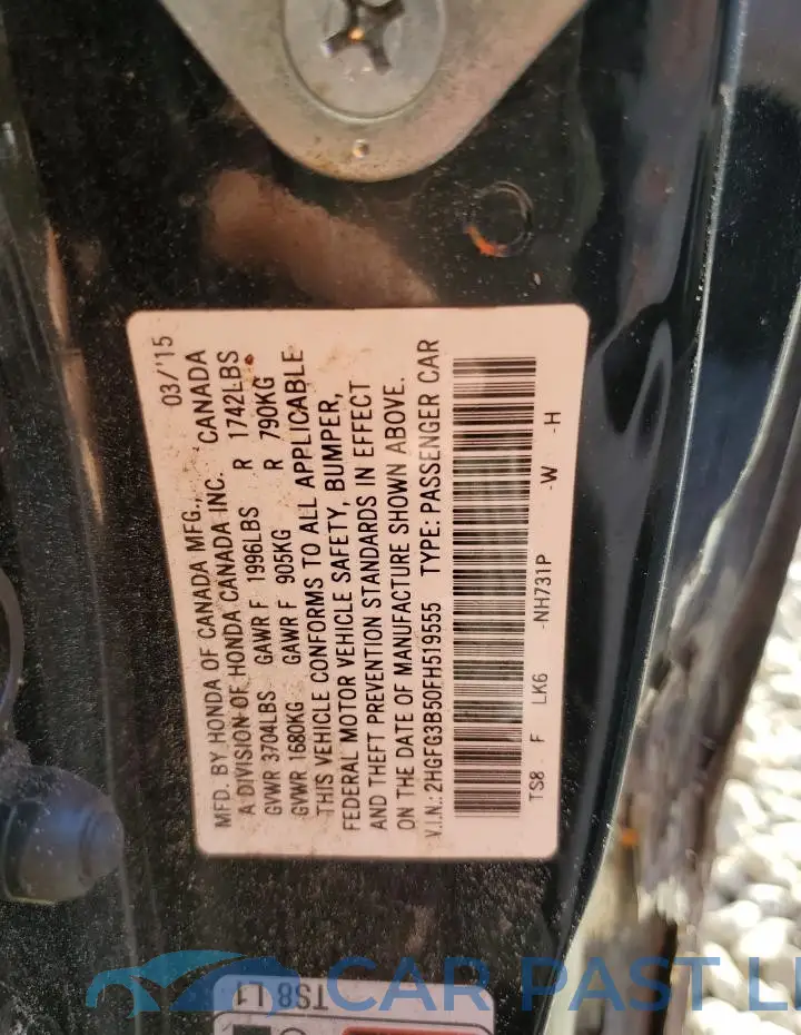 2HGFG3B50FH519555# 12