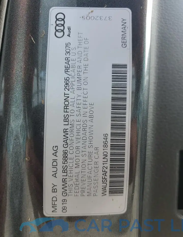 WAUSFAF21LN018646# 13