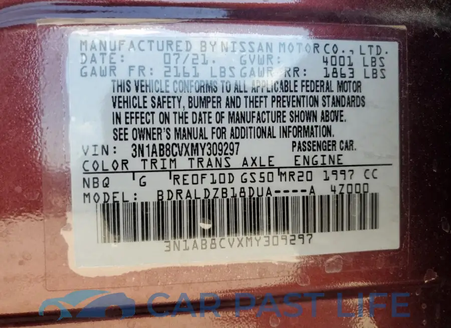 3N1AB8CVXMY309297# 13
