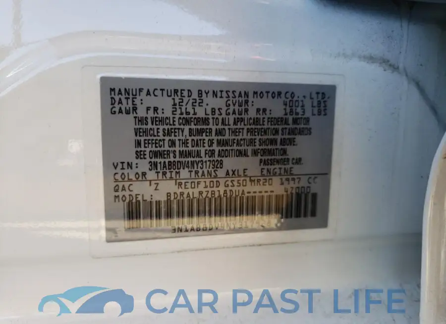 3N1AB8DV4NY317928# 12