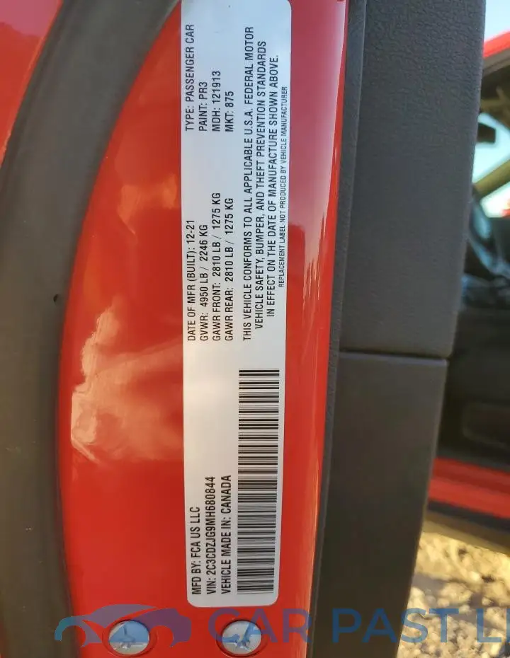 2C3CDZJG9MH680844# 12