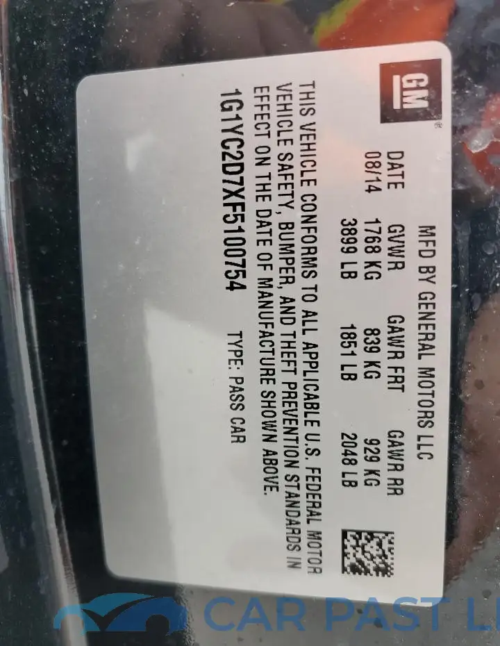 1G1YC2D7XF5100754# 12