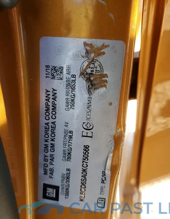 KL8CD6SA0KC750566# 12
