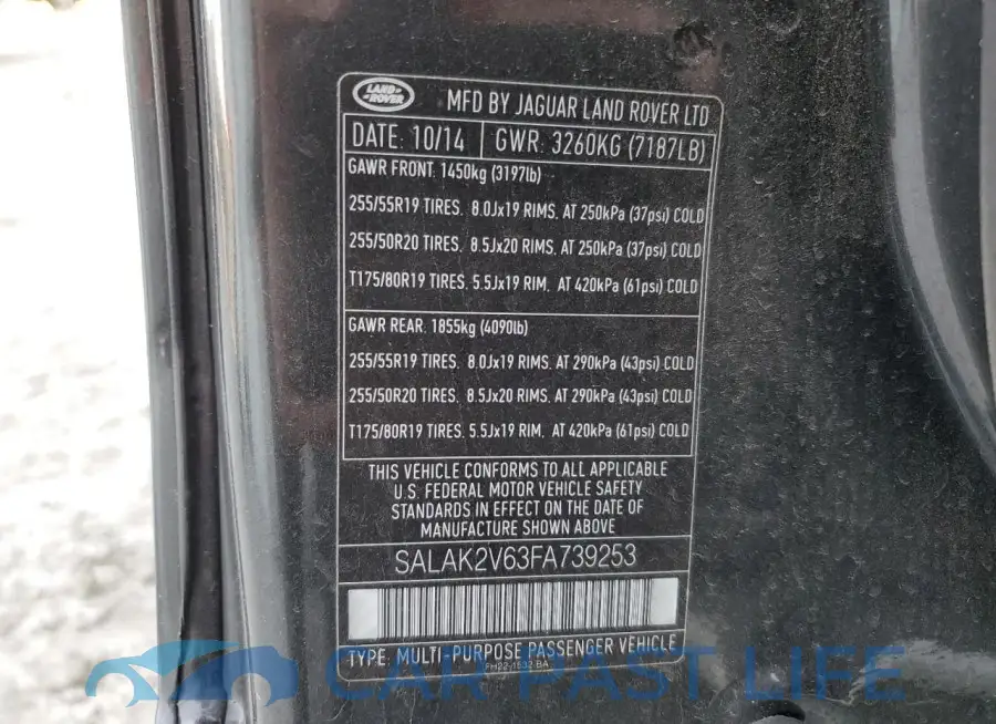 SALAK2V63FA739253# 12