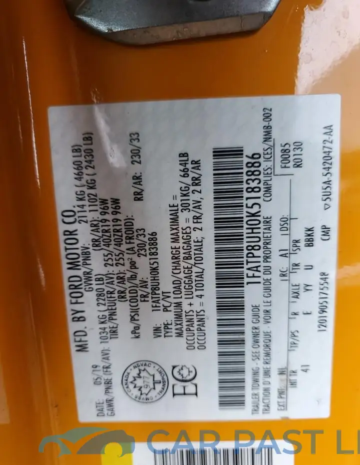 1FATP8UH0K5183886# 13