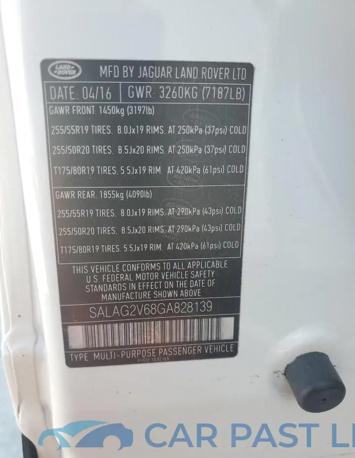 SALAG2V68GA828139# 13