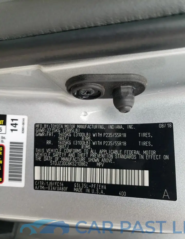 5TDJZ3DC6KS210862# 13