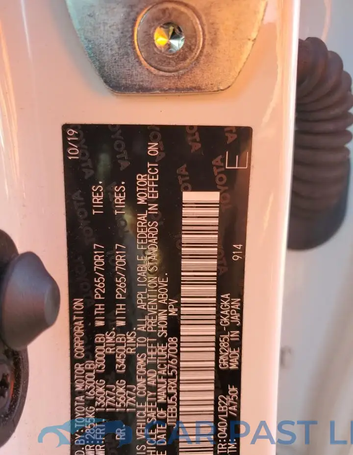 JTEBU5JRXL5767008# 14