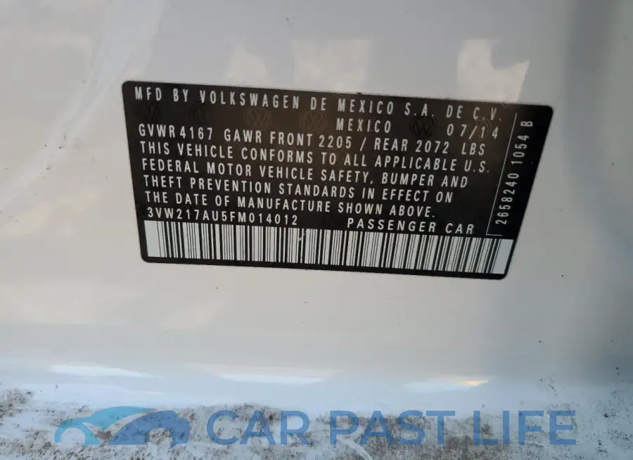 3VW217AU5FM014012# 12