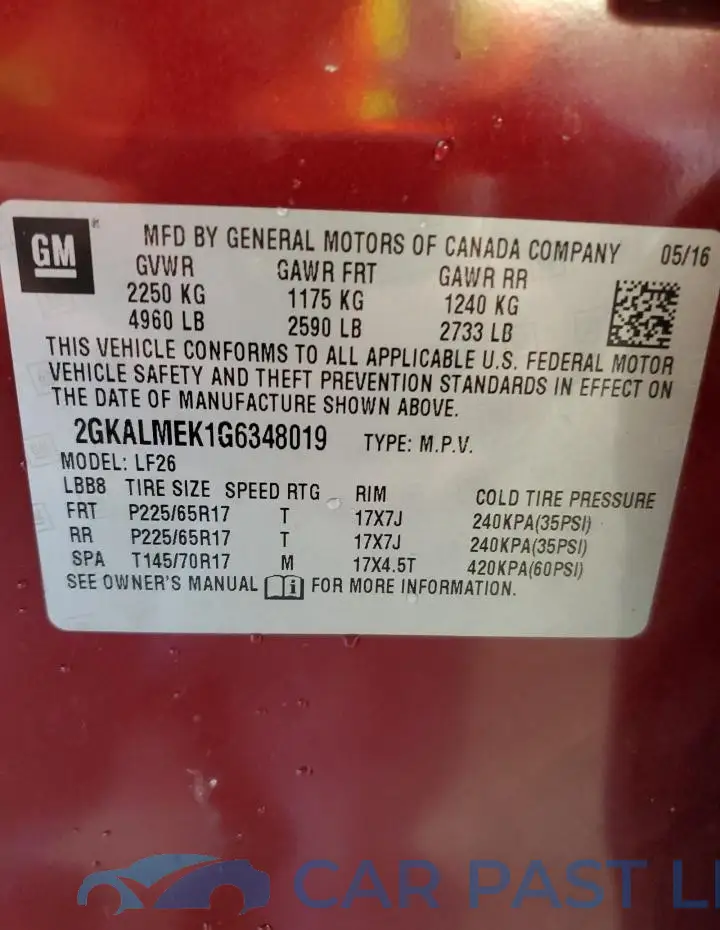 2GKALMEK1G6348019# 13