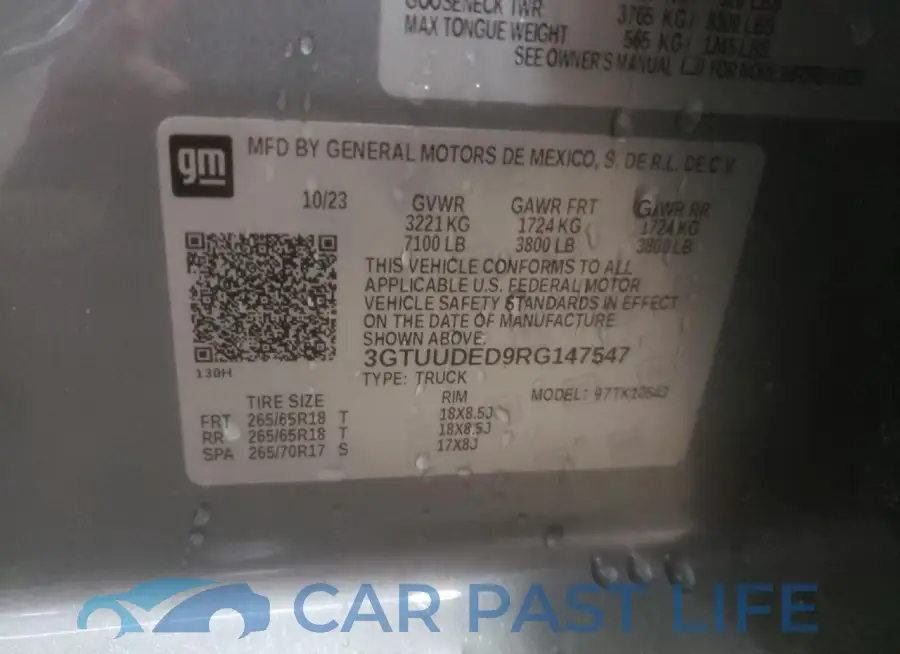 3GTUUDED9RG147547# 13