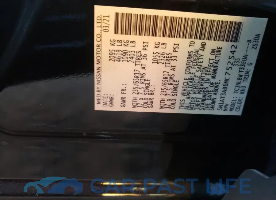 5N1AT3AB6MC752542# 13