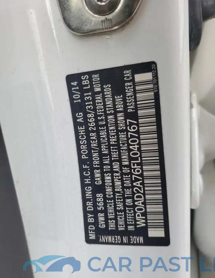 WP0AD2A76FL040767# 12