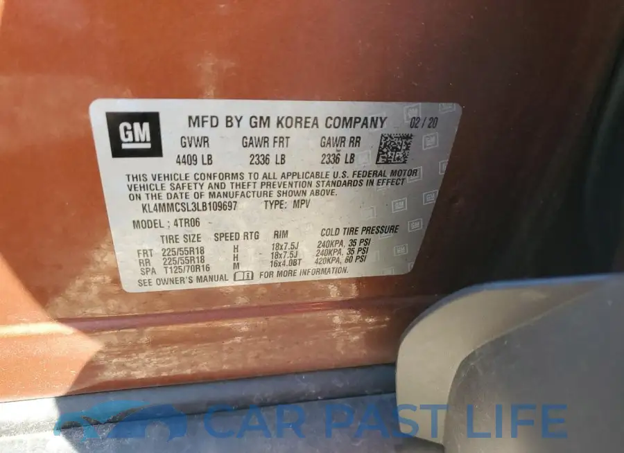 KL4MMCSL3LB109697# 12