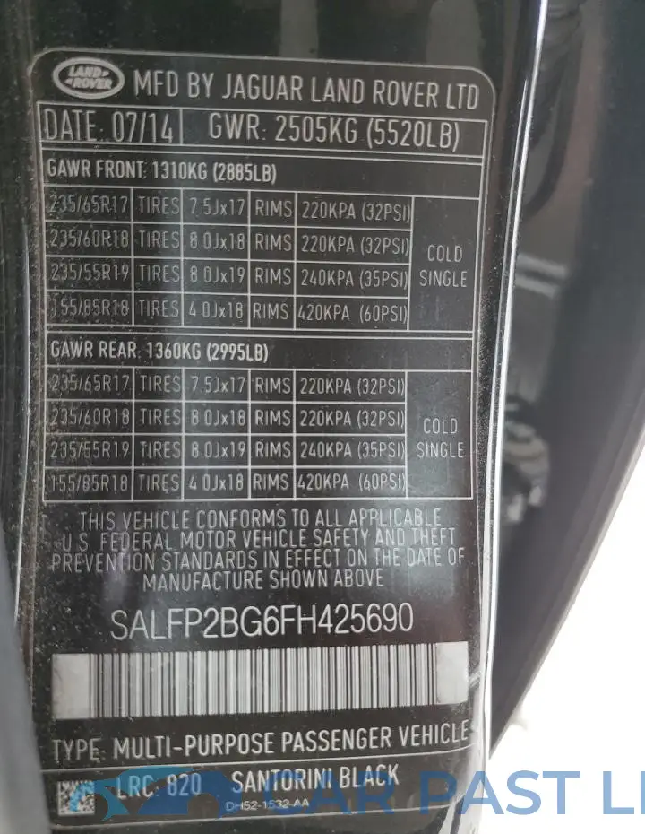 SALFP2BG6FH425690# 13