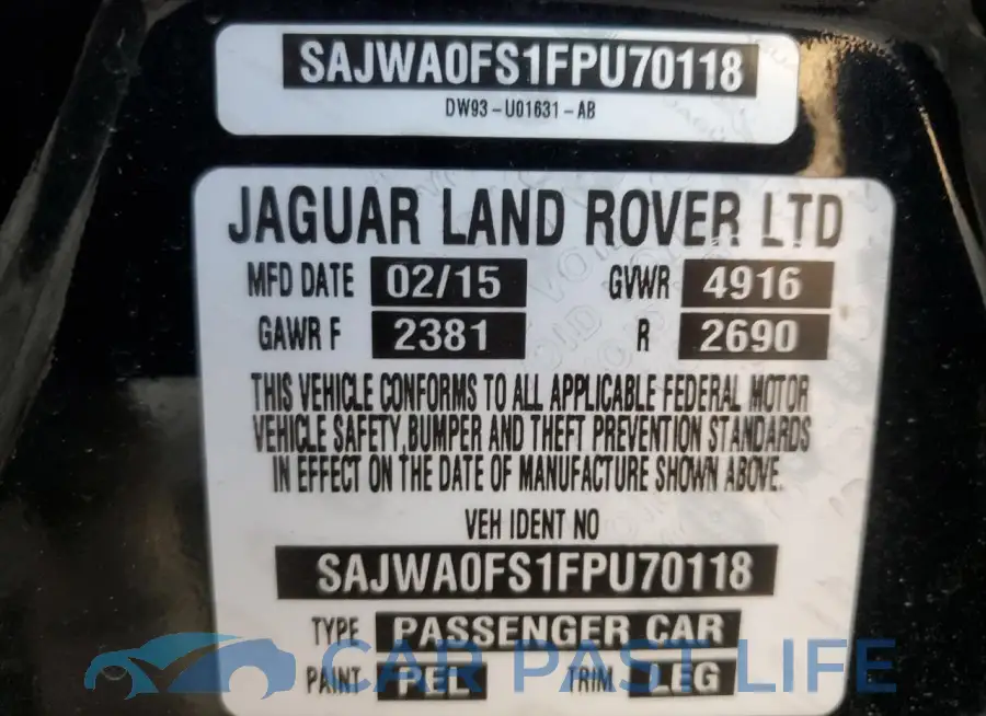 SAJWA0FS1FPU70118# 12