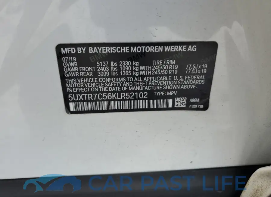 5UXTR7C56KLR52102# 13