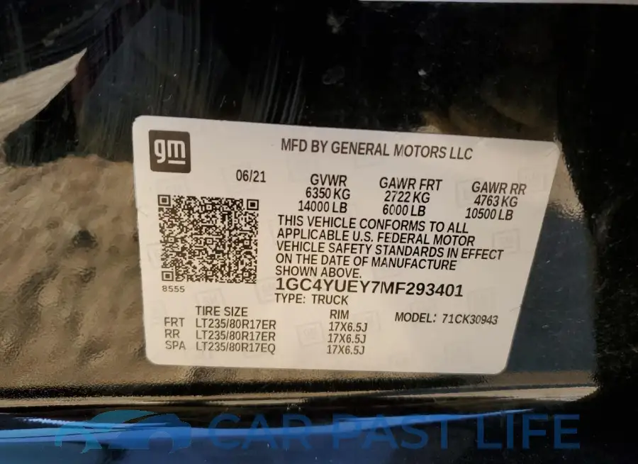 1GC4YUEY7MF293401# 12