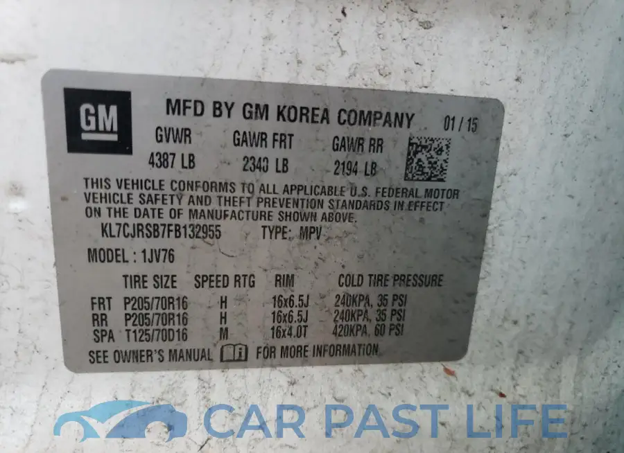 KL7CJRSB7FB132955# 13