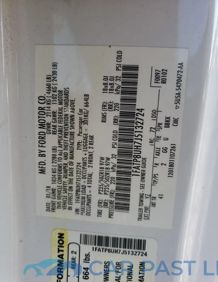 1FATP8UH7J5132724# 12