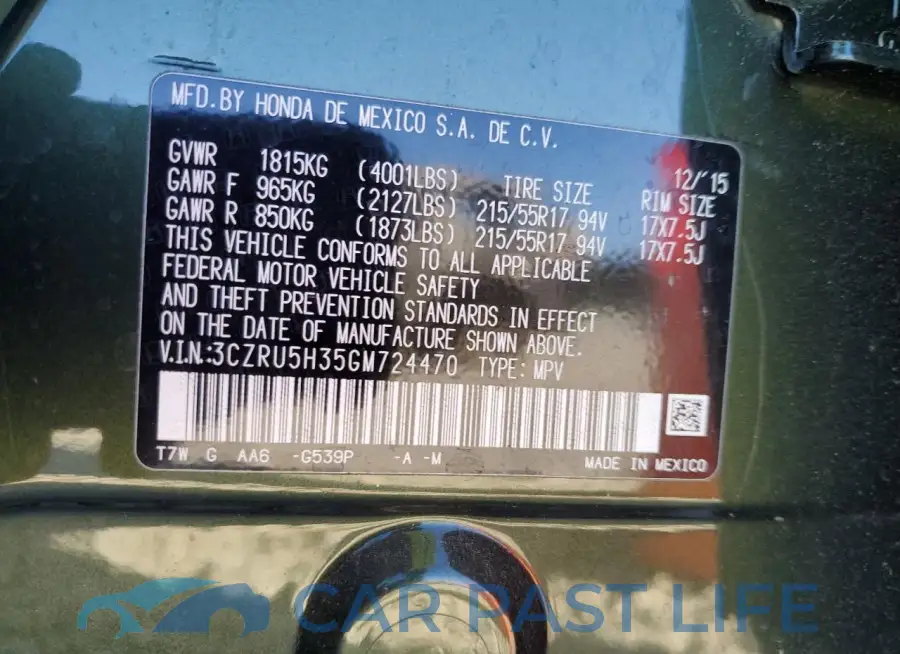3CZRU5H35GM724470# 13