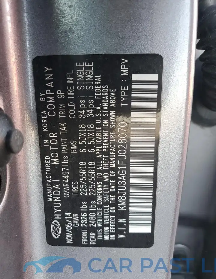 KM8JU3AG1FU028070# 14