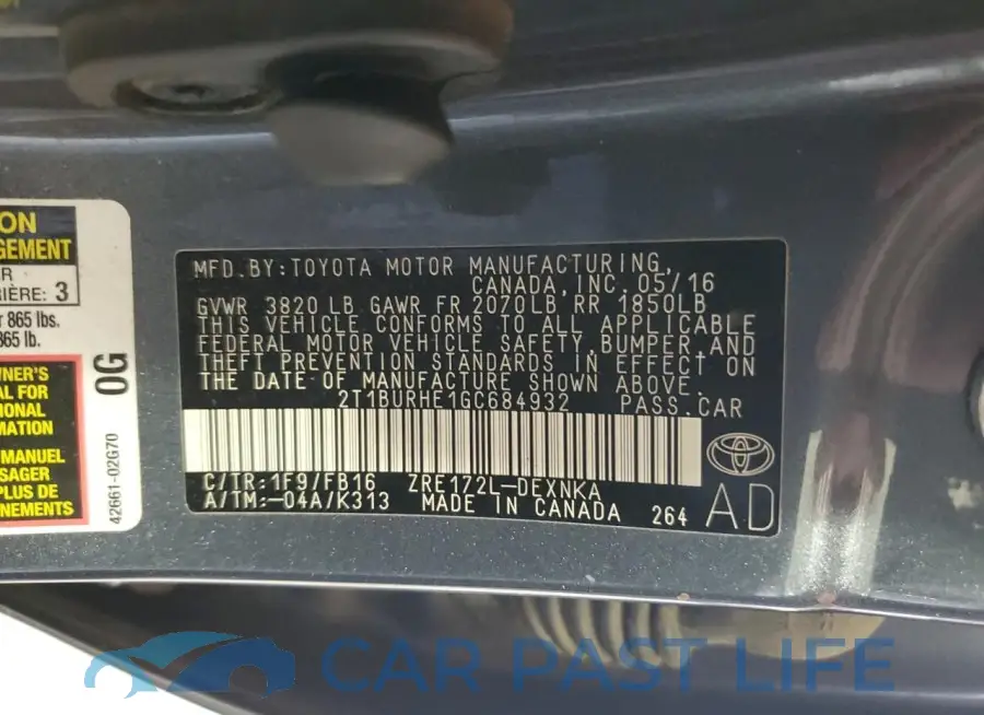 2T1BURHE1GC684932# 12