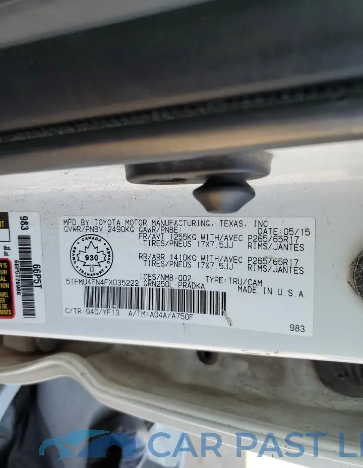 5TFMU4FN4FX035222# 12
