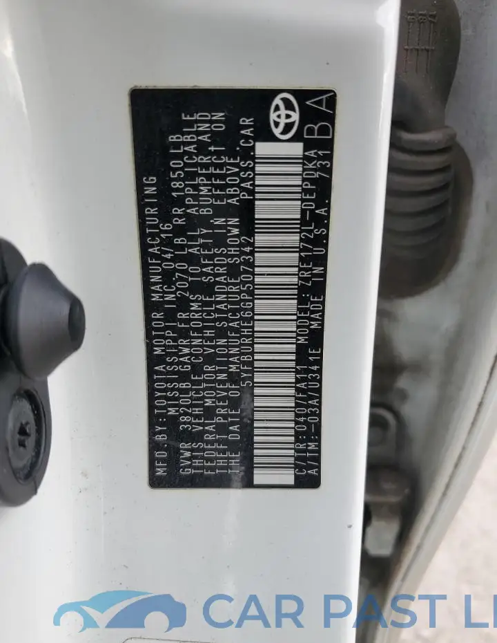 5YFBURHE6GP507342# 13