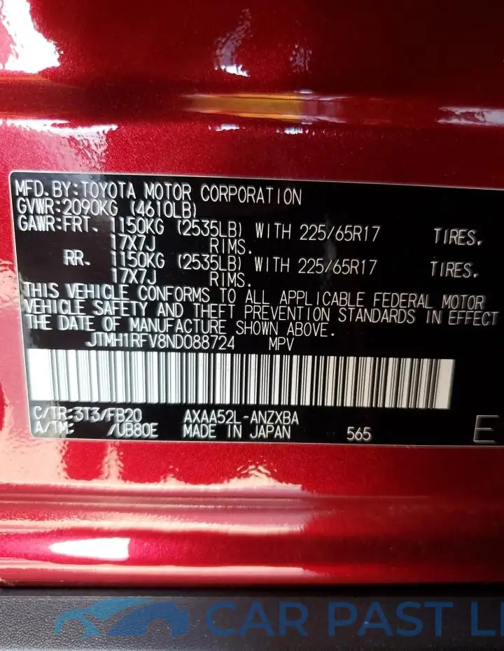 JTMH1RFV8ND088724# 13