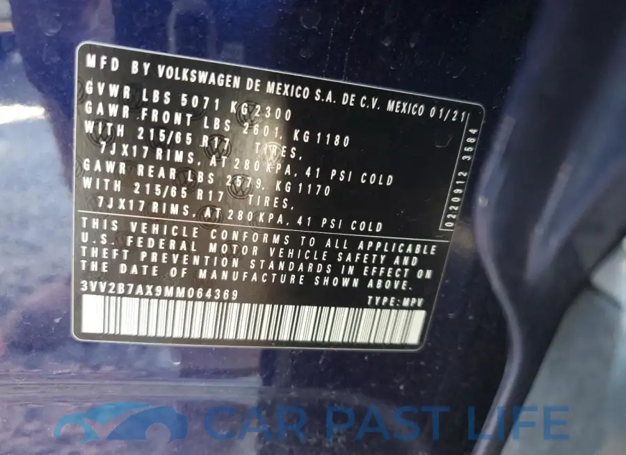 3VV2B7AX9MM064369# 12