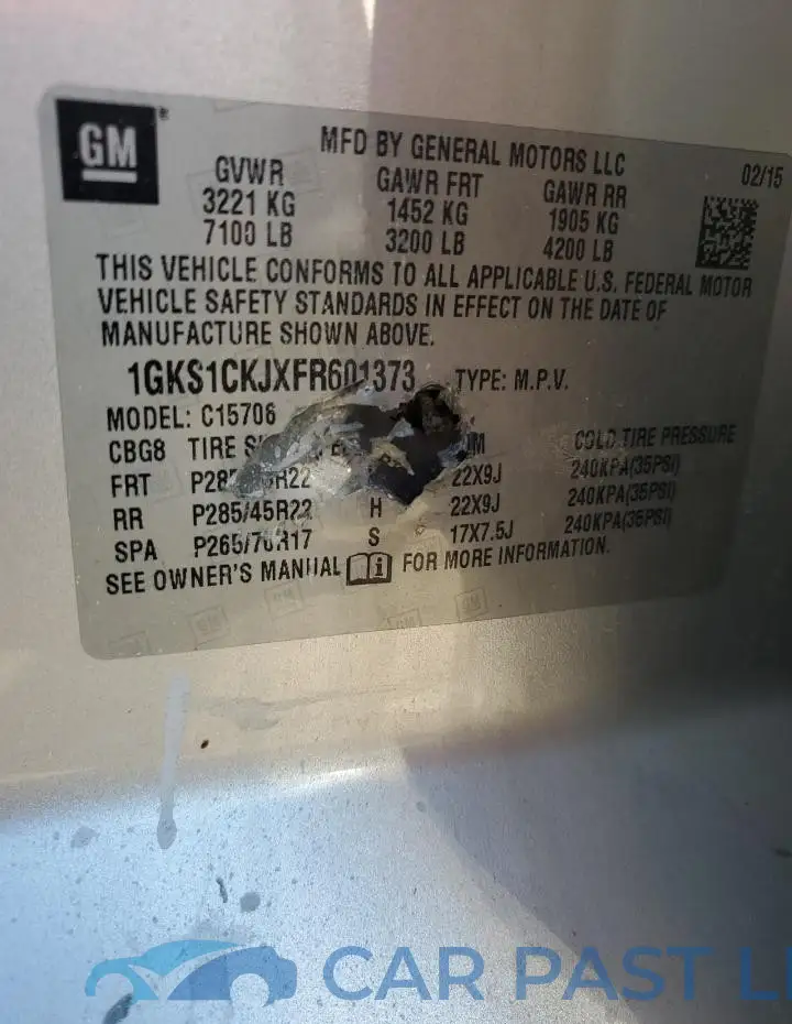 1GKS1CKJXFR601373# 13
