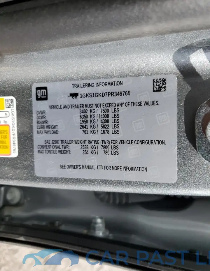 1GKS1GKD7PR346765# 13
