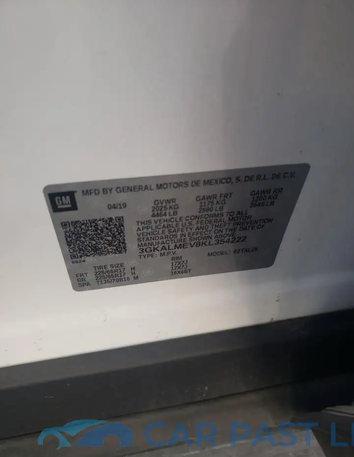3GKALMEV8KL354222# 13