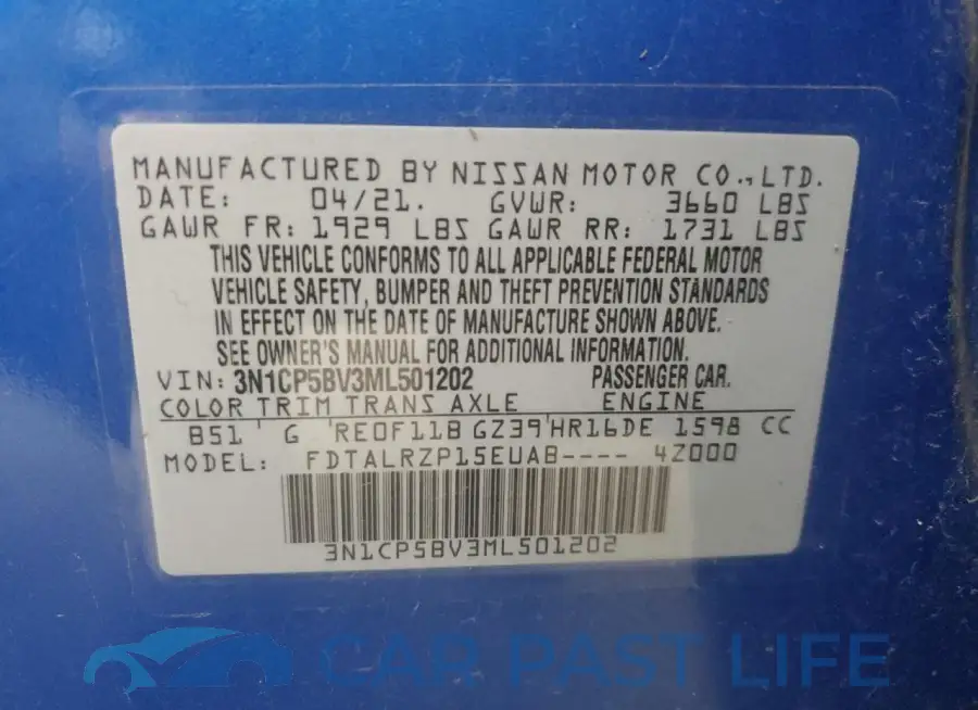 3N1CP5BV3ML501202# 14