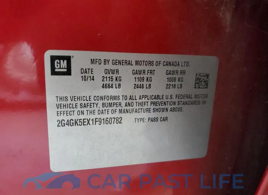 2G4GK5EX1F9160782# 12