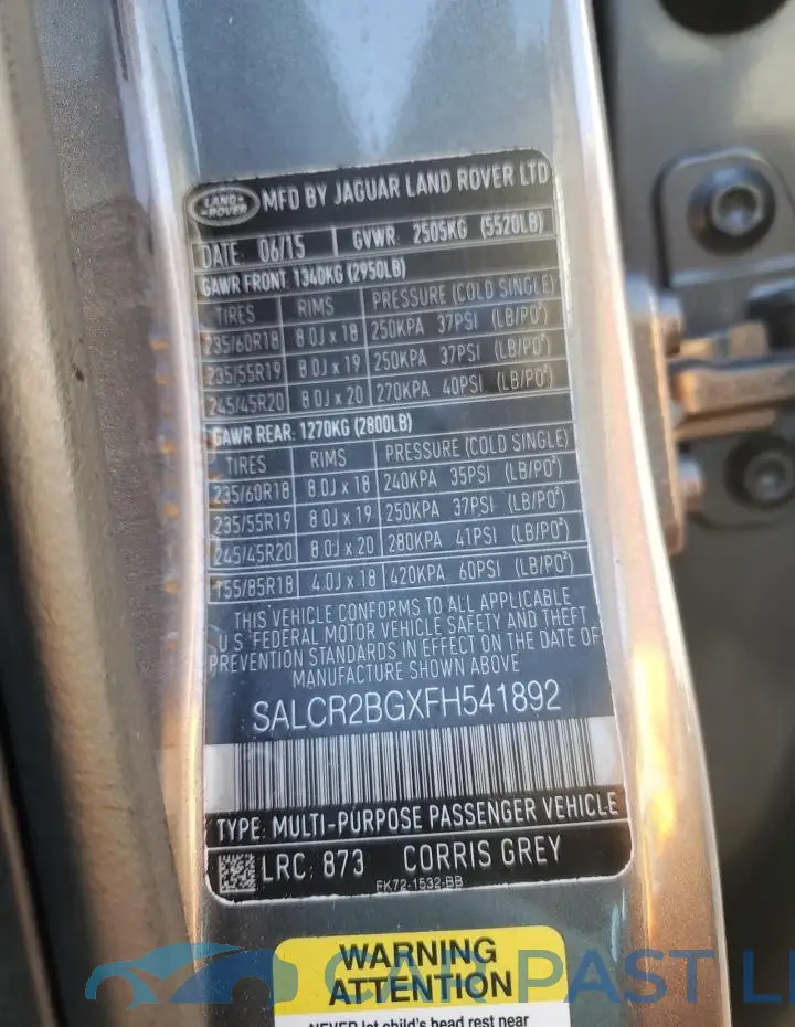 SALCR2BGXFH541892# 13