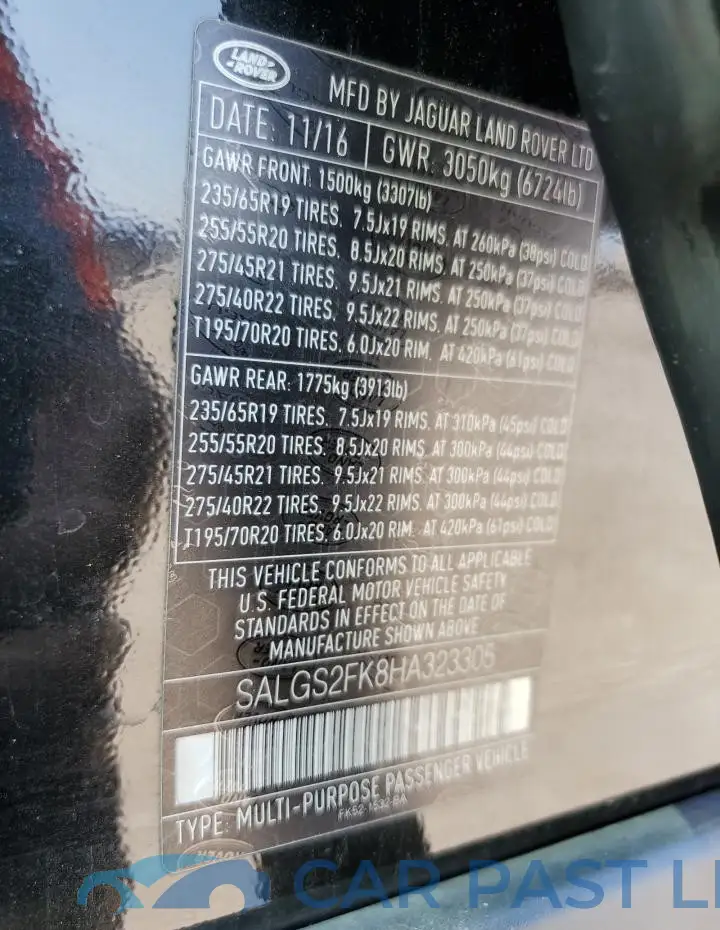 SALGS2FK8HA323305# 14