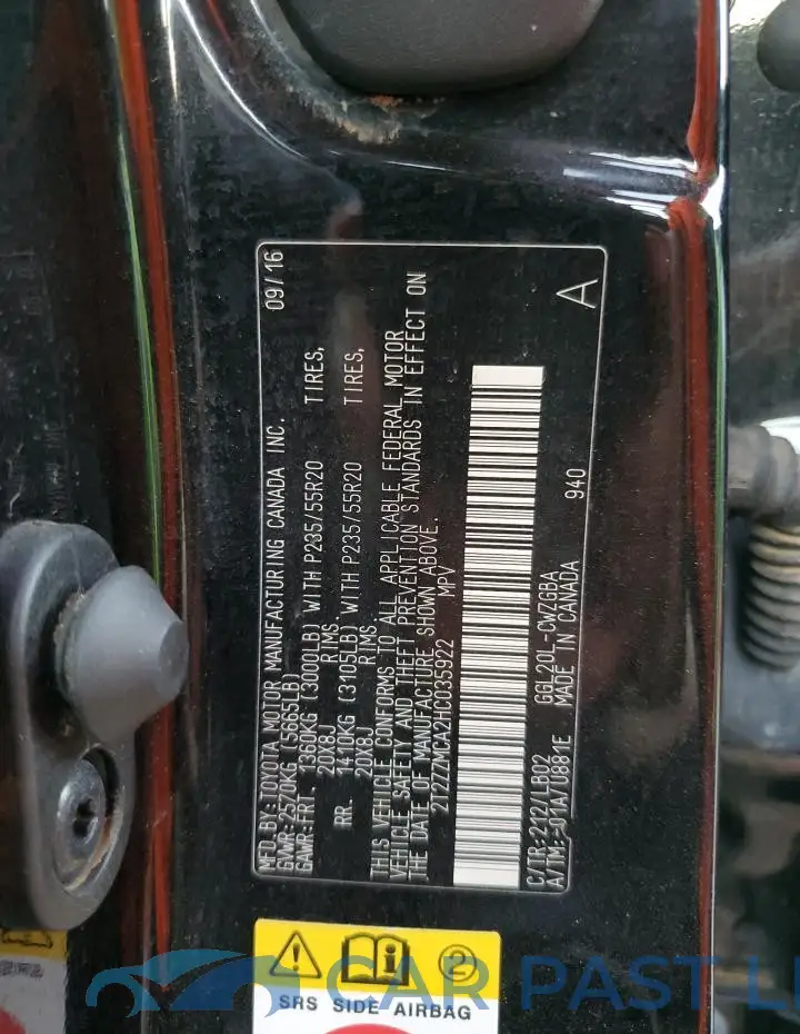 2T2ZZMCA2HC035922# 14