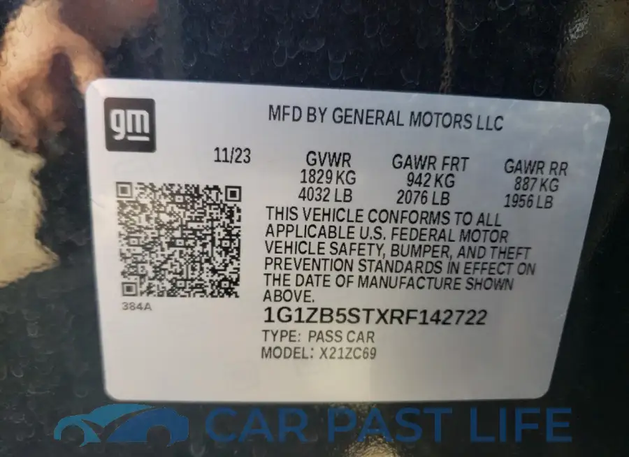 1G1ZB5STXRF142722# 12