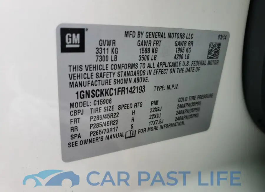 1GNSCKKC1FR142193# 14