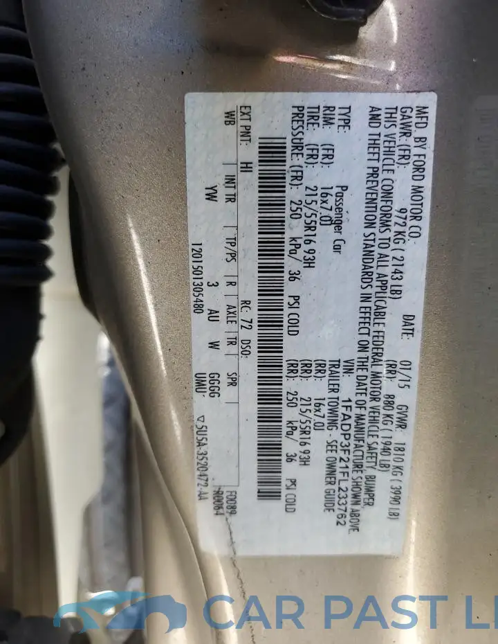 1FADP3F21FL233762# 13