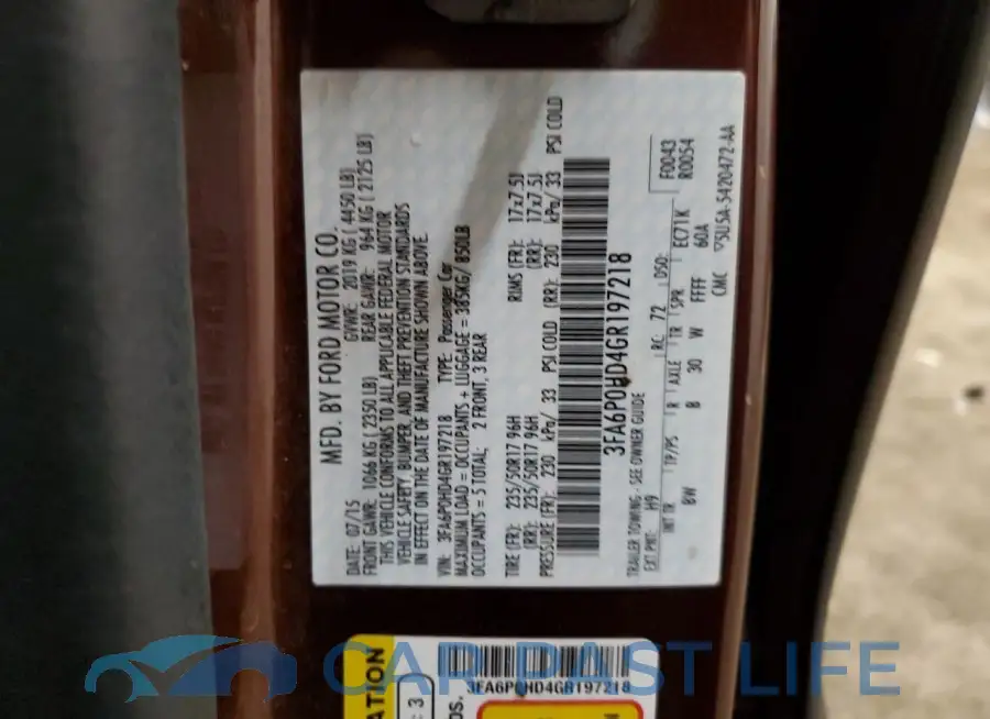 3FA6P0HD4GR197218# 12