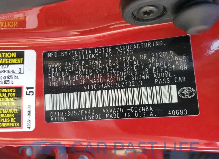 4T1C11AK5RU213253# 12