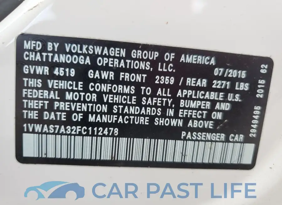 1VWAS7A32FC112478# 12